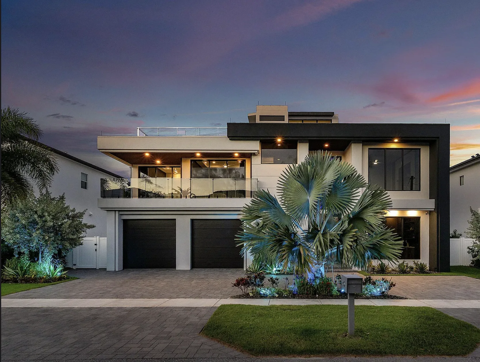 The Meridian House exterior at dusk
