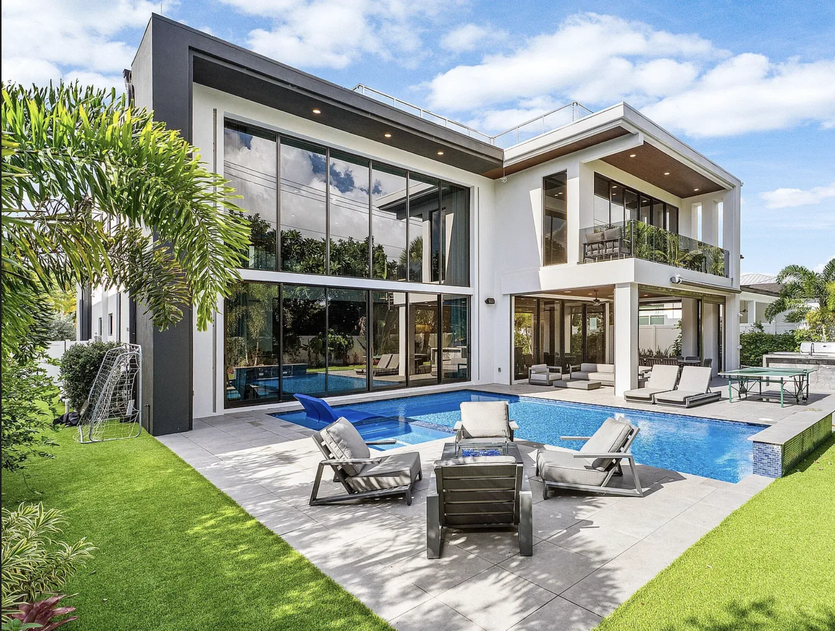 Pool and backyard in daylight